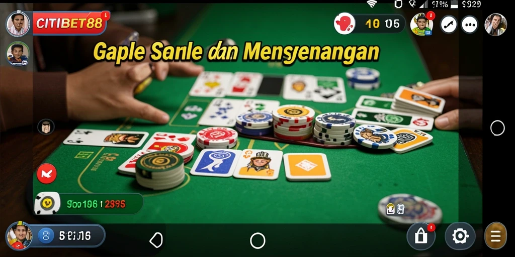 Tampilan menarik dari gameplay seru Gaple di CITIBET88.