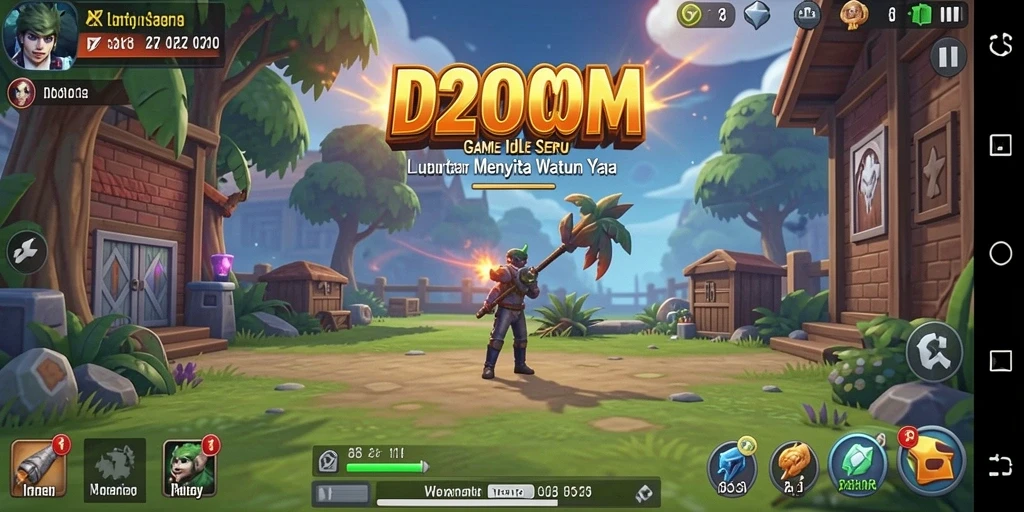 Screenshot utama D200M menampilkan gameplay Idle yang menarik dan interaktif.