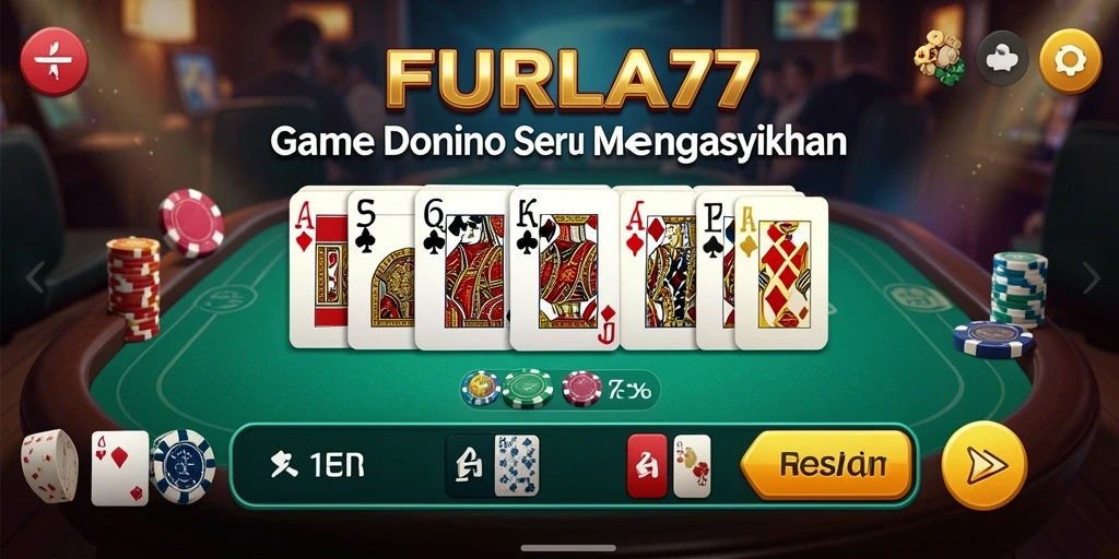 Screenshot gameplay FURLA77 menampilkan antusiasme permainan domino.