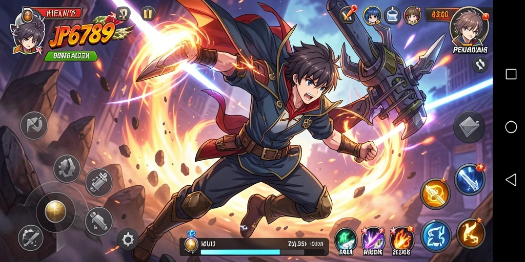 Tampilan screenshot JP6789 dengan gameplay yang menawan dan karakter anime.