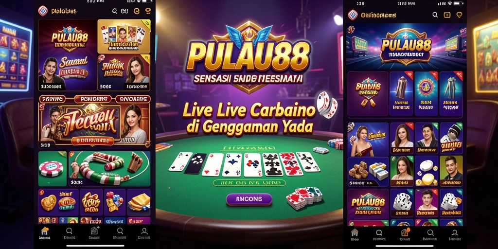 Screenshot gameplay PULAU88 menampilkan dealer langsung dan antusiasme pemain.