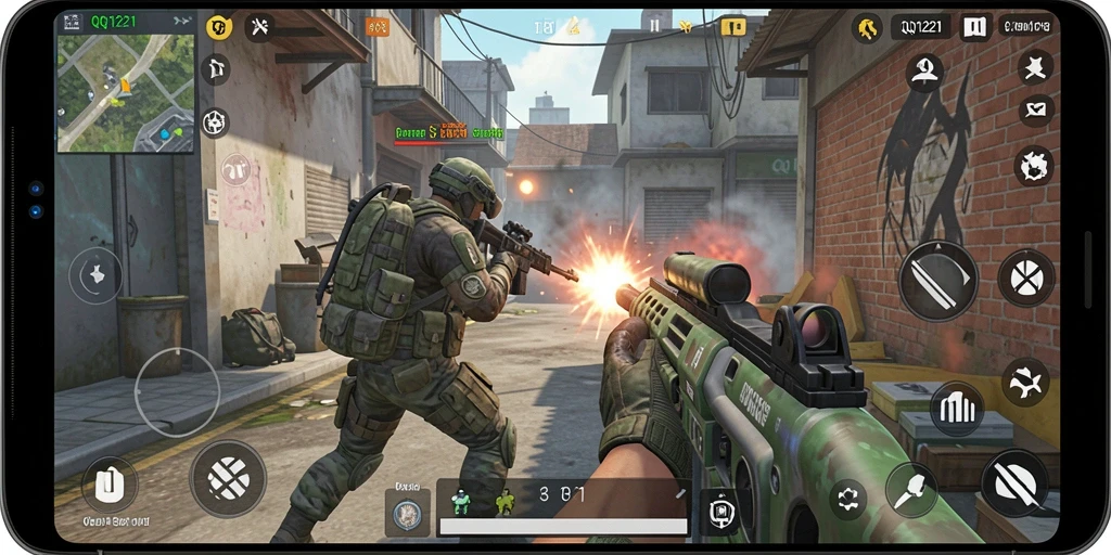 Screenshot gameplay TPS yang mendebarkan dari QQ1221.