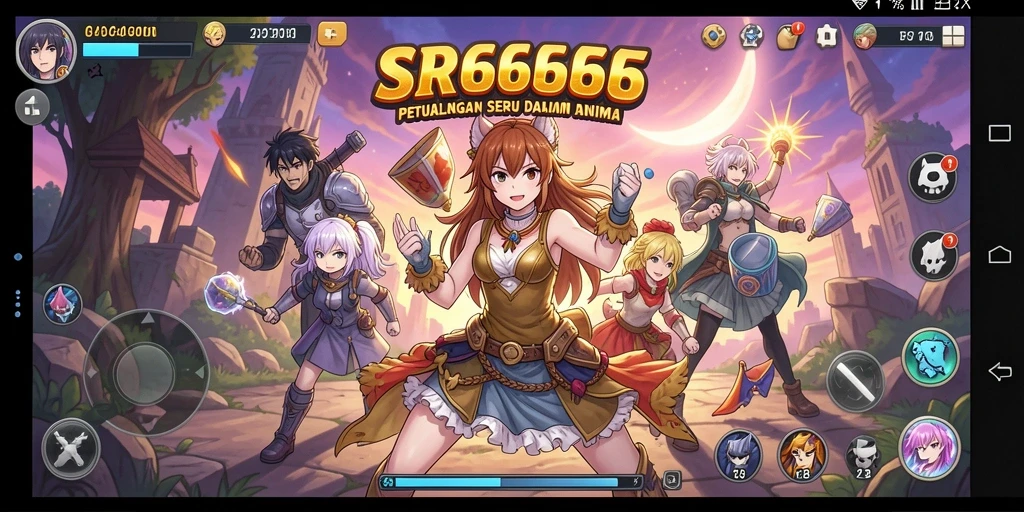 Tampilan gameplay seru dari SR6666 yang penuh aksi Anime.