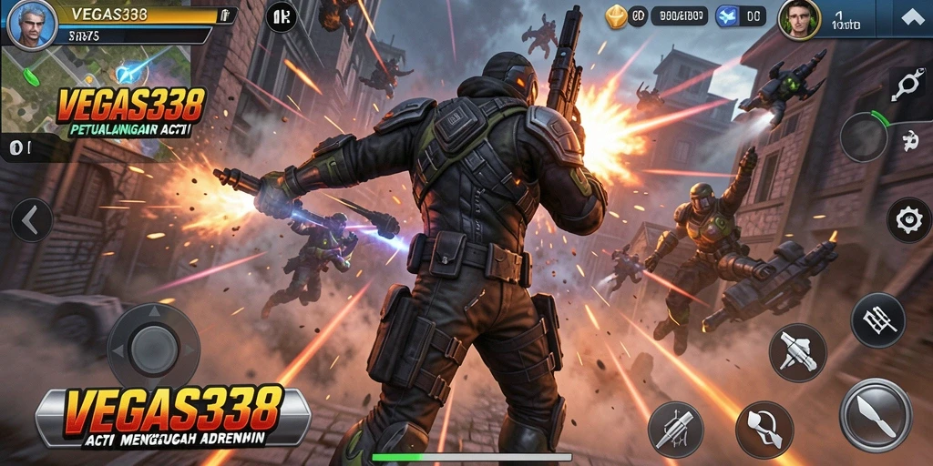 Screenshot menunjukkan aksi seru dan ketegangan dalam VEGAS338.