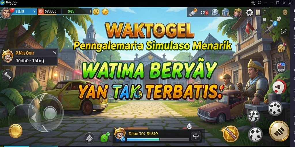 Tampilan gameplay menarik WAKTOGEL dengan elemen simulasi yang kaya.